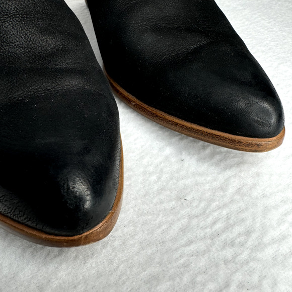 Frye Reina Black Leather Pointed Toe Side Zip Western Ankle Bootie Wmns Sz 6.5 M - Picture 10 of 16